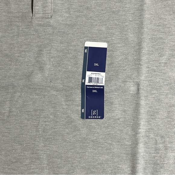 George Men's 3XL Grey Heather Short Sleeve Collared Jersey Pique Polo Shirt - Picture 9 of 12